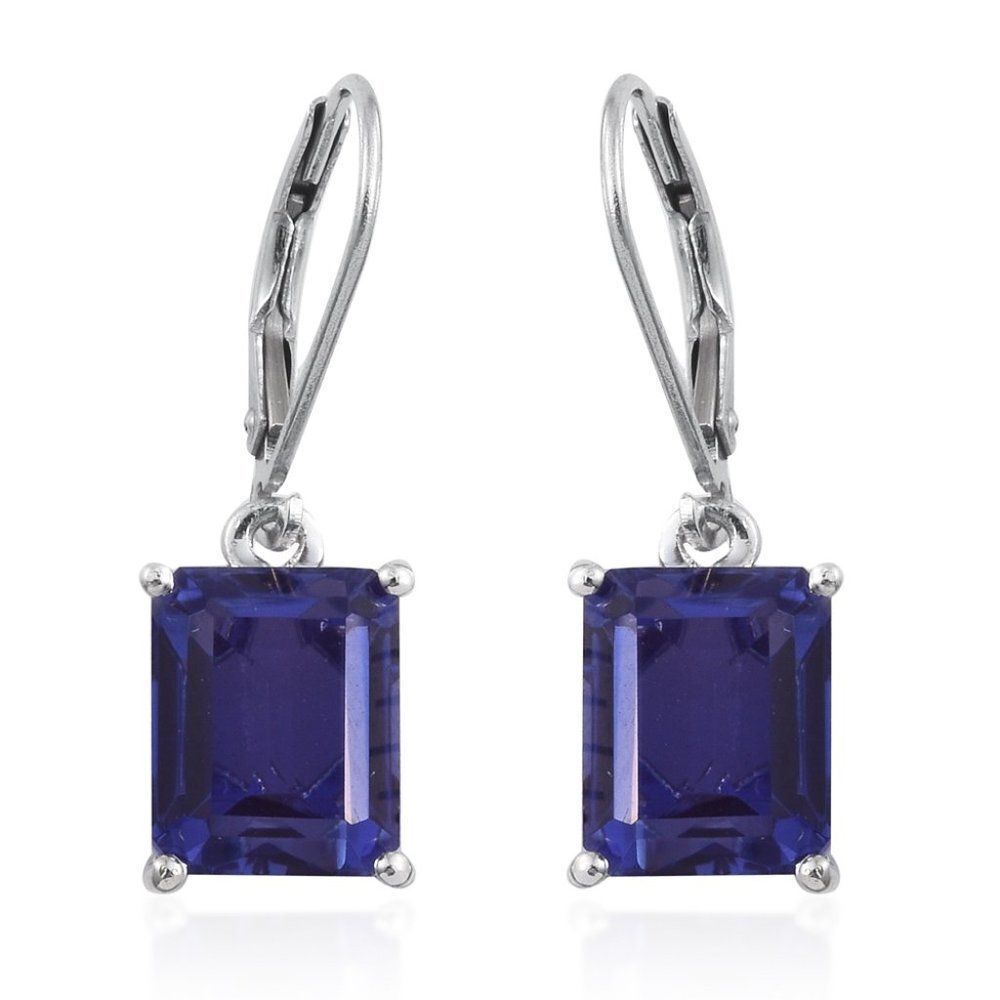 Playa Quartz Platinum Over Sterling Silver Earring
